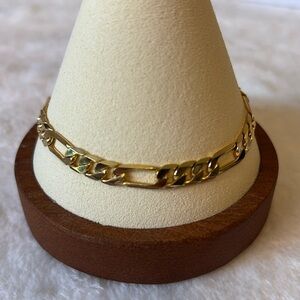 NEW 8” 6mm Figaro 18k Yellow Gold Filled Bracelet